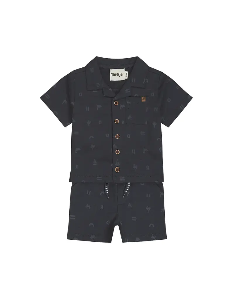 DIRKJE SHORT/BUTTON UP TOP 2PC-NAVY