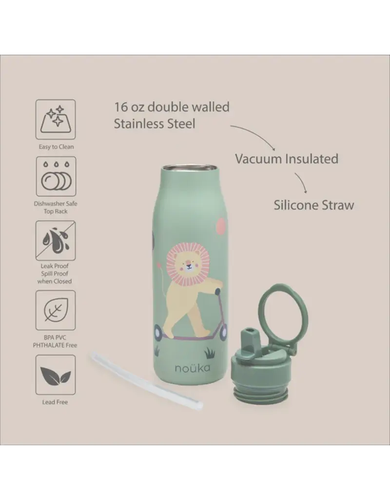 NOUKA STAINLESS STEEL WATER BOTTLE - 16OZ