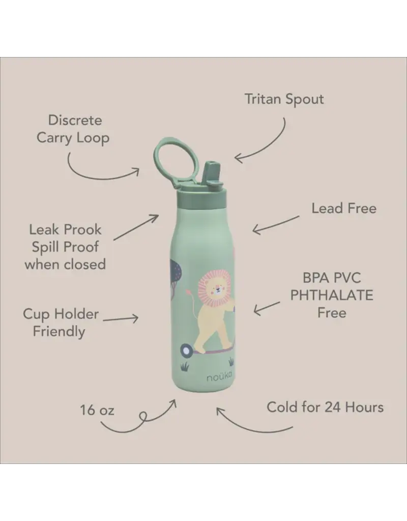 NOUKA STAINLESS STEEL WATER BOTTLE - 16OZ