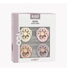 BIBS BIBS LATEX PACIFIER - 4PK - SIZE 1 (0-6 MONTH)