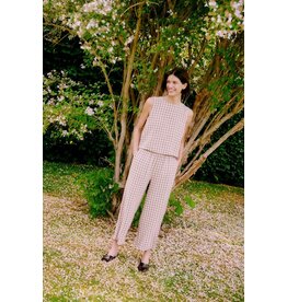 FALAKKA LINEN BLND - CROP PANT - CHECK