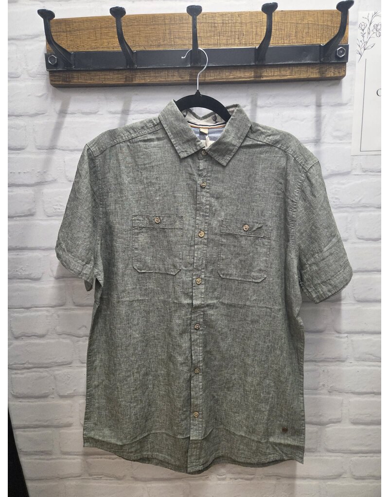 MENS LINEN BUTTON UP TOP