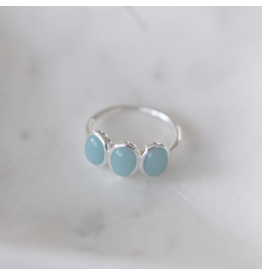 GLEE TRI ESSENCE RING - AMAZONITE - SILVER