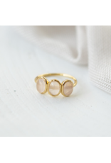 GLEE TRI ESSENCE RING - ROSE QUARTZ - GOLD