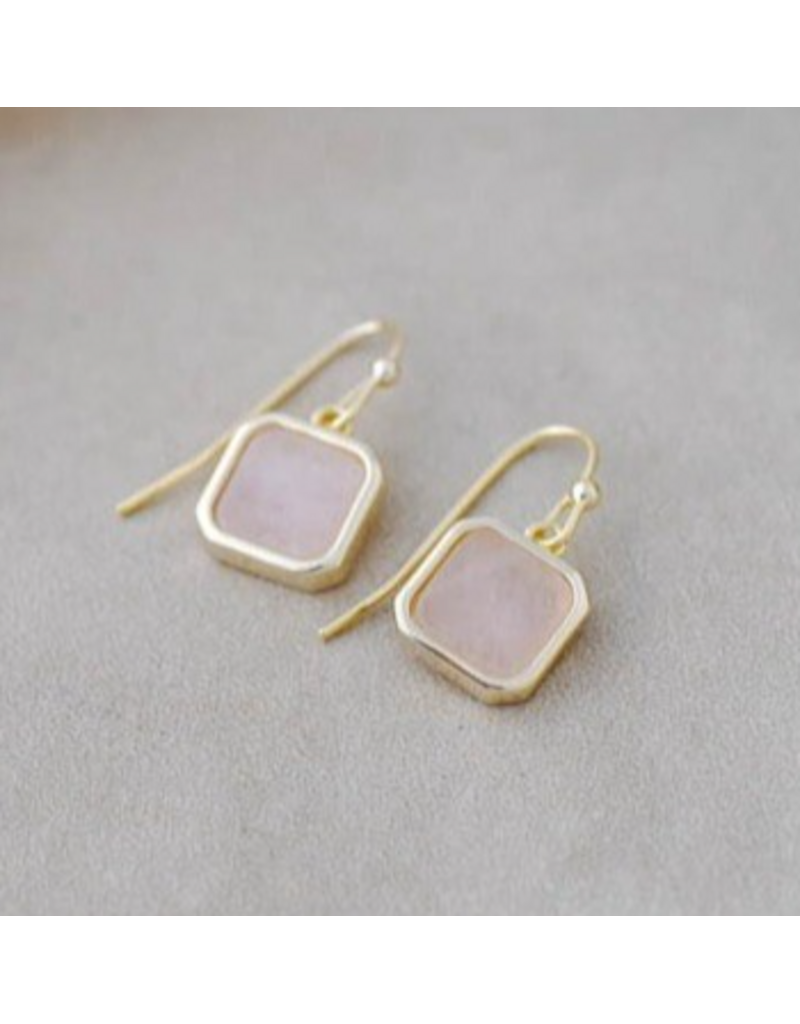 GLEE FLORENCE EARRINGS - ROSE QUARTZ