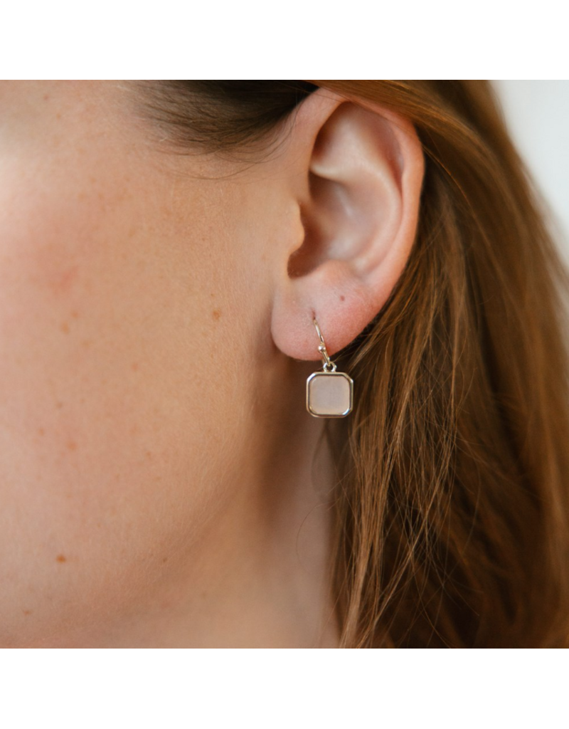 GLEE FLORENCE EARRINGS - ROSE QUARTZ