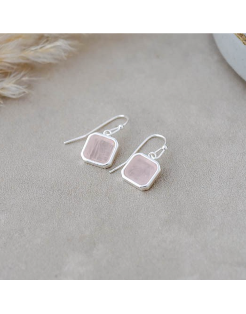 GLEE FLORENCE EARRINGS - ROSE QUARTZ