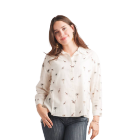 GIRAFFE PRINTED COLLARED SHIRT