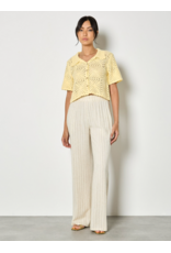 PINSTRIPE LINEN WIDE LEG TROUSER