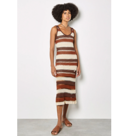 CROCHET STRIPE MAXI DRESS