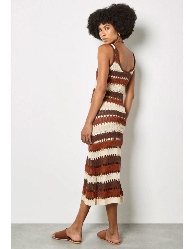 CROCHET STRIPE MAXI DRESS