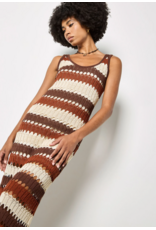 CROCHET STRIPE MAXI DRESS