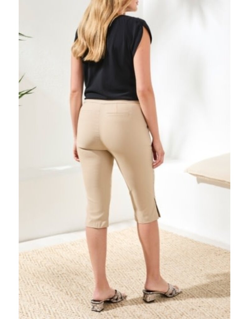 TRIBAL FLATTEN IT PULL ON CAPRI W/ VENT-BEACH