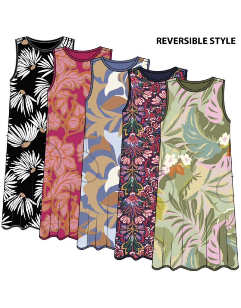 TRIBAL REVERSIBLE A-LINE DRESS-BLACK