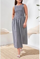 TRIBAL SLVLESS DRESS W/TOP RUCHING DTL-BLACK