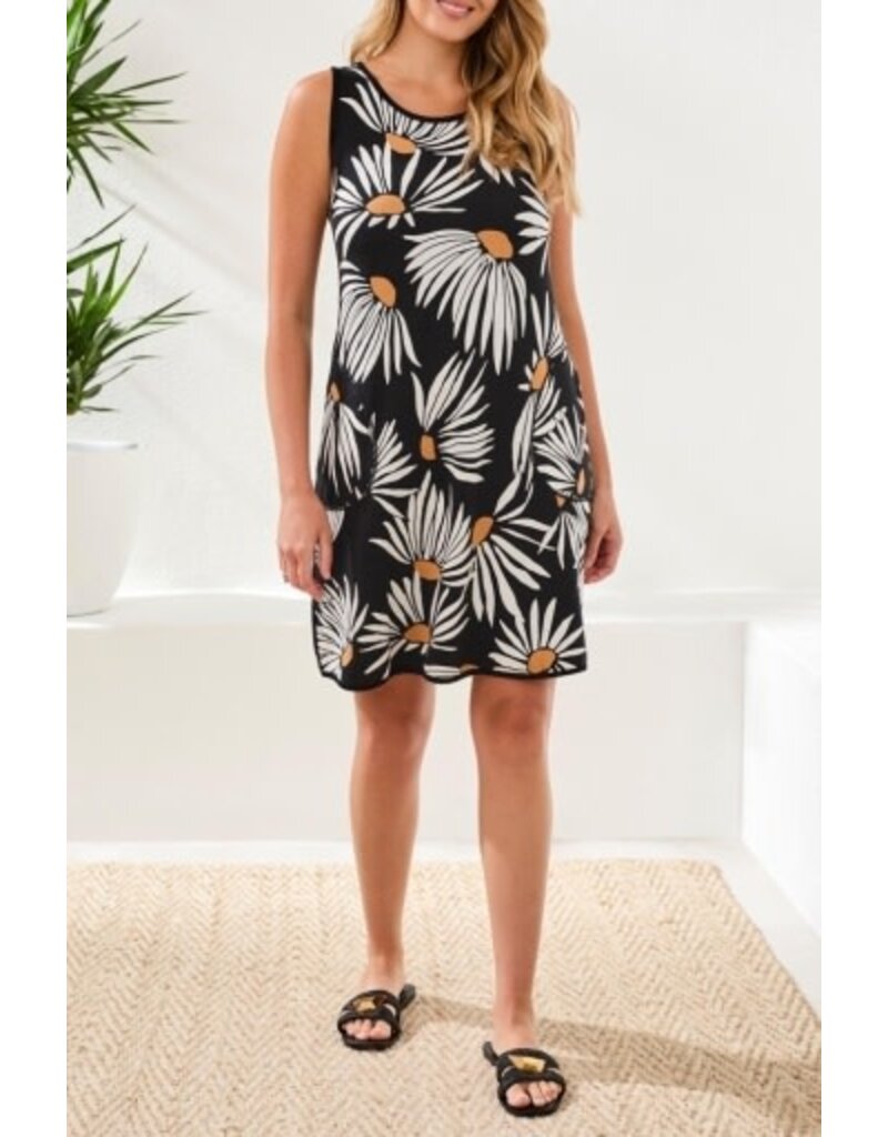 TRIBAL REVERSIBLE A-LINE DRESS-BLACK