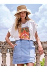 TRIBAL AUDREY PULL ON DENIM SKORT W/ PATCH PKTS-HARBOR