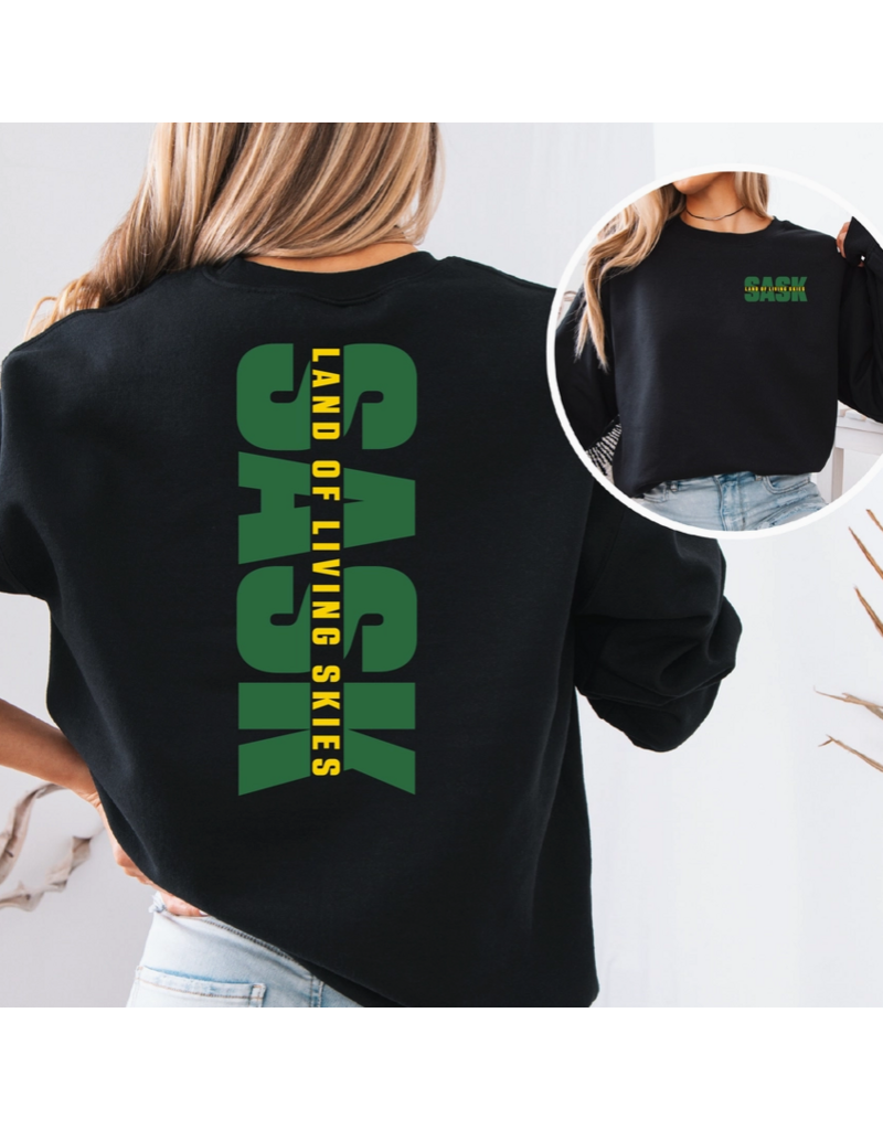 SASK LAND OF LIVING SKIES-BLACK UNISEX