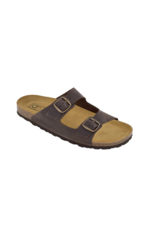 MENS CARL LEATHER SANDAL - BROWN
