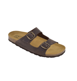 MENS CARL LEATHER SANDAL - BROWN