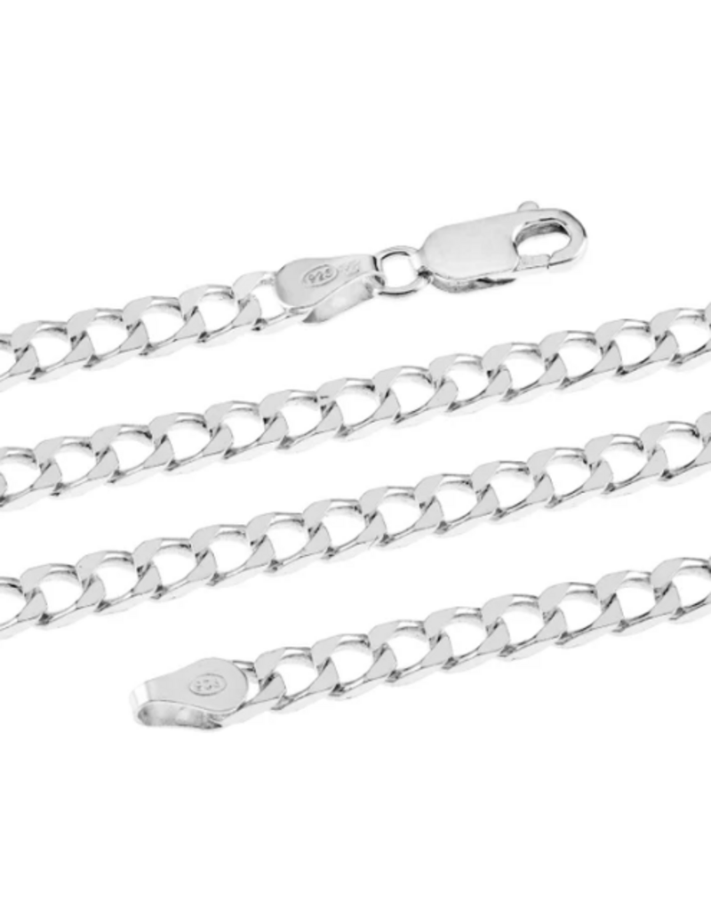 STERLING SILVER SQUARE CURB CHAIN - 24"