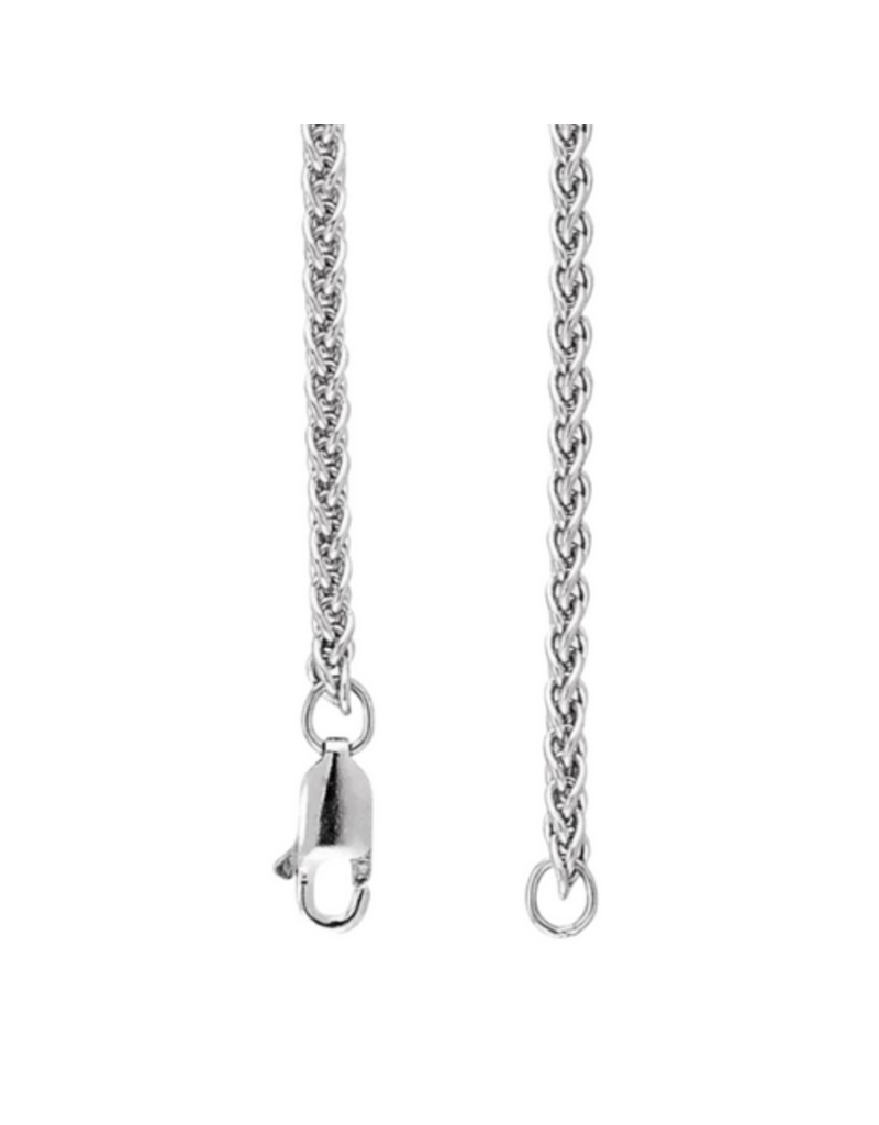 STERLING SILVER WHEAT LINK CHAIN -22"