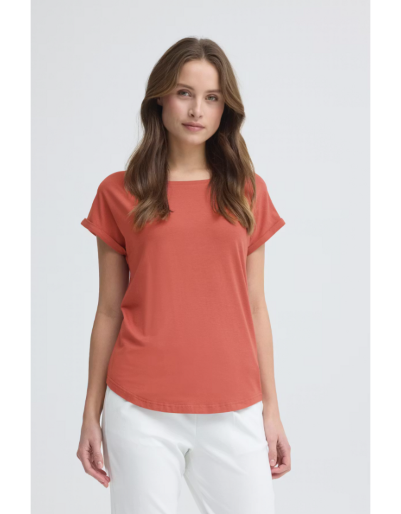 PAMILA T SHIRT - MARSALA - COTTON BLND