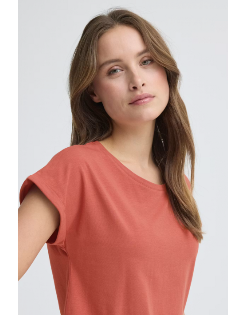 PAMILA T SHIRT - MARSALA - COTTON BLND