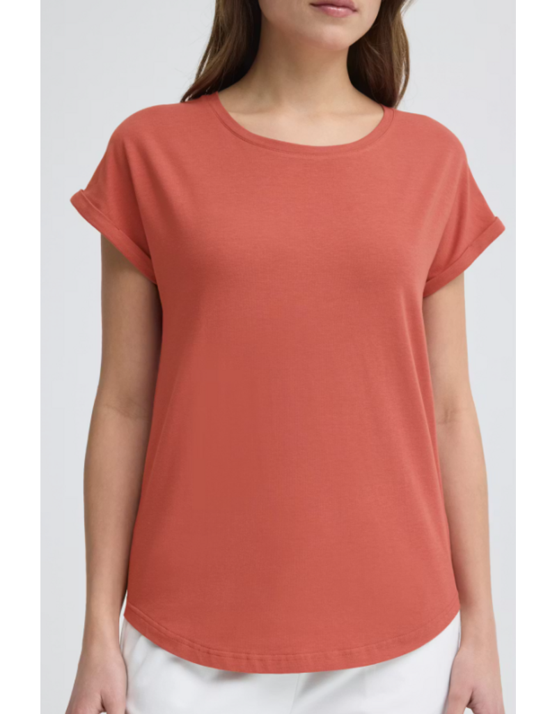 PAMILA T SHIRT - MARSALA - COTTON BLND