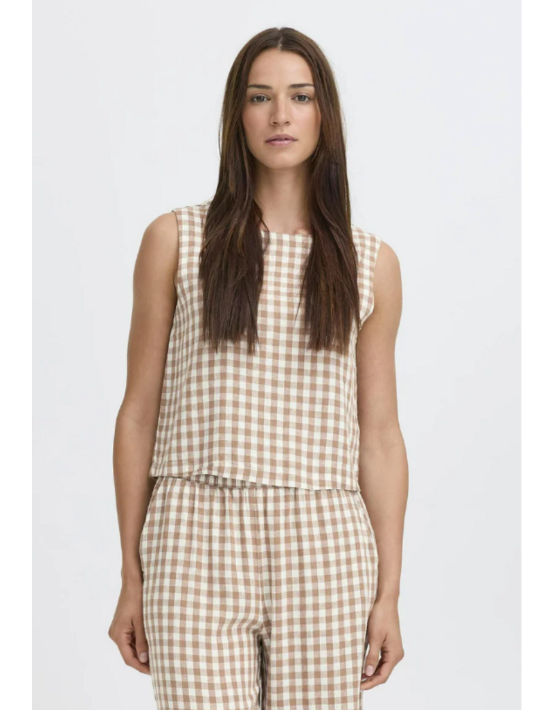 FALAKKA ONECK TOP - WOODSMOKE - LINEN BLND