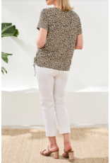 TRIBAL S/S CREW NECK TOP W/SIDE RUCHING