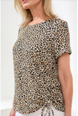 TRIBAL S/S CREW NECK TOP W/SIDE RUCHING