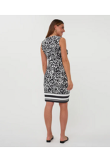 SLVLESS BLACK/WHITE PRINT DRESS