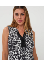 SLVLESS BLACK/WHITE PRINT DRESS