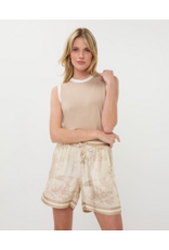 SLVLESS TOP RIB BASIC KNIT - SAND