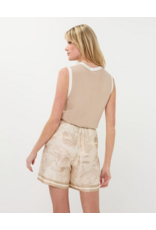 SLVLESS TOP RIB BASIC KNIT - SAND