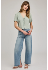 GENTLE FAWN BECCA S/S BLOUSE - PISTACHIO GINGHAM