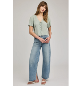 GENTLE FAWN BECCA S/S BLOUSE - PISTACHIO GINGHAM