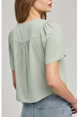 GENTLE FAWN BECCA S/S BLOUSE - PISTACHIO GINGHAM