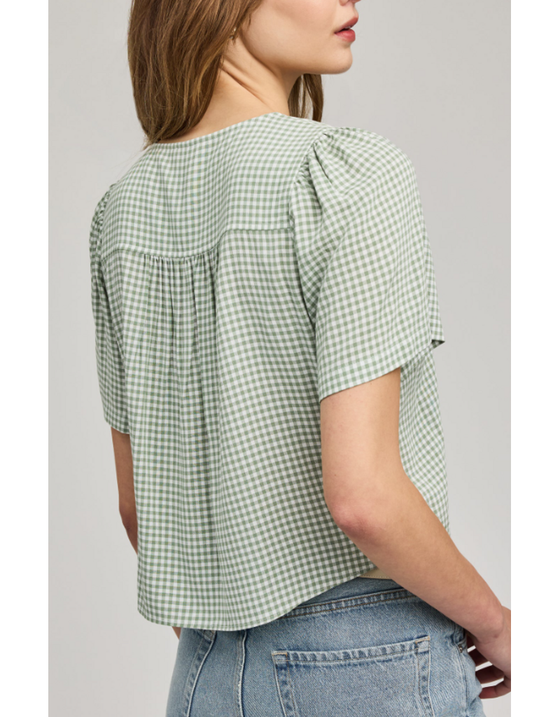 GENTLE FAWN BECCA S/S BLOUSE - PISTACHIO GINGHAM