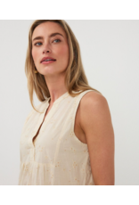 COTTON EMBROIDERED SEQUINS DRESS - LIGHT SAND