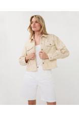 JEAN JACKET COTTON EMBROIDERED LEAVES DETAIL