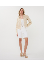 JEAN JACKET COTTON EMBROIDERED LEAVES DETAIL