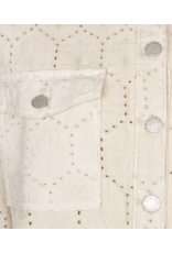 JEAN JACKET COTTON EMBROIDERED LEAVES DETAIL