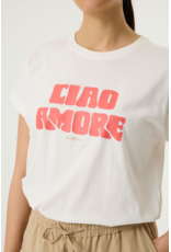 COTTON CIAO AMORE TEE SHIRT - OFF WHITE