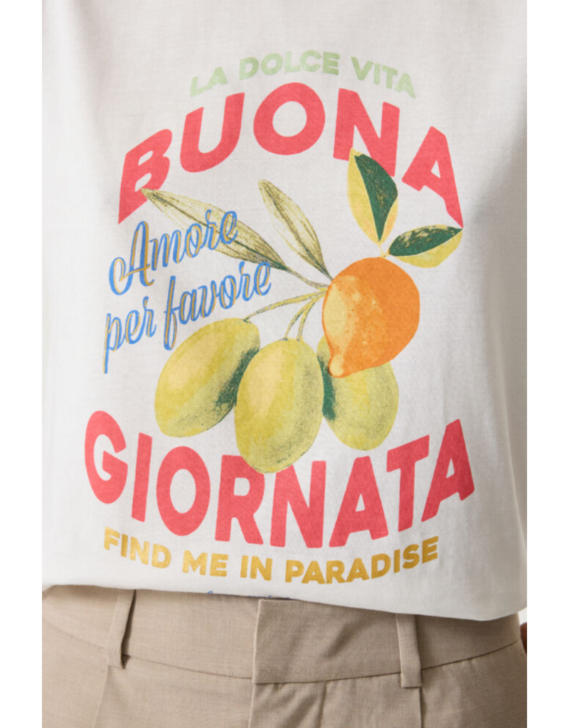 COTTON BUONA GIORNATA TEE SHIRT - OFF WHITE