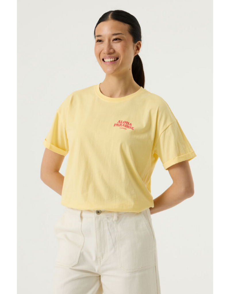 COTTON ALOHA PARADISE TEE SHIRT - YELLOW