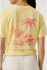 COTTON ALOHA PARADISE TEE SHIRT - YELLOW