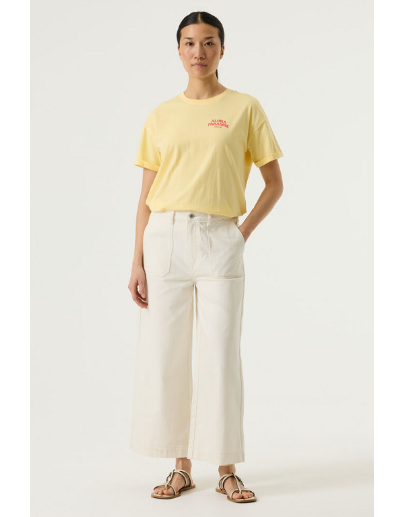 COTTON ALOHA PARADISE TEE SHIRT - YELLOW