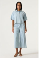 COTTON WIDE LEG DENIM - MORNING BLUE
